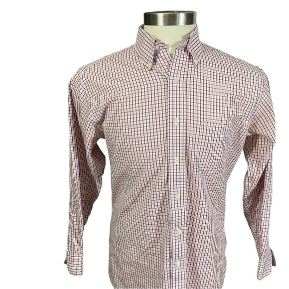 Brooks Brothers 1818 Regent Men White Red Gingham Button-Up Suit Shirt Sz 16-2/3 - Picture 2 of 13